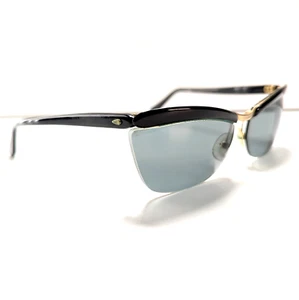 Vintage 50s Gold Filled Sol Amor "136" Sunglasses Made in France Gold/Black - Picture 1 of 10