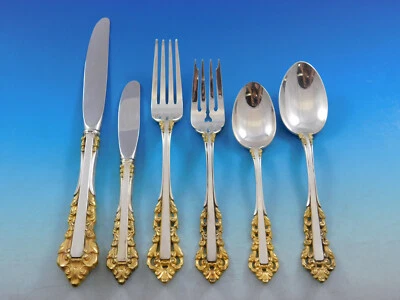 Medici Golden Accent by Gorham Sterling Silver Flatware Set 6 Service 39 Pieces - Image 1 of 4