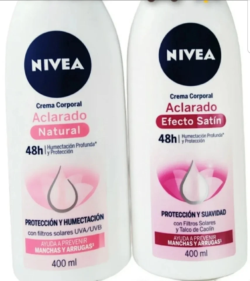 2X NIVEA CREMA CORPORAL ACLARADO NATURAL+EFECTO SATIN(400ml EACH) (🚚🌟) - Image 1 of 1