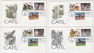 TurtlesTradingPost- Cats 1988 #2372-75 FDC Artmaster- Dog & Horse Combo Covers! - Picture 1 of 5