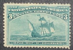 Travelstamps: 1893 US Stamps Scott#232 Flagship of Columbus mint OG Disturbed