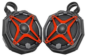 6.5" Roll Cage SSV Tower Speakers for Polaris General +Pod Enclosures+Red Grills - Picture 1 of 11