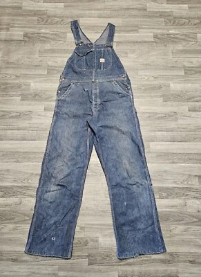 True Vintage 60's Red Ball  Denim Overalls Sanforized Union Made USA 34X34 - Image 1 of 4