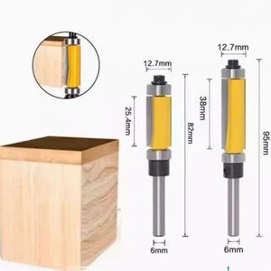 1/4" Flush Trim Top & Bottom Bearing Router Bit 1/4" Shank Wood Trimming Tool - Picture 1 of 12