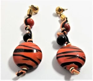 Orecchini Donna Madagascar Rosso Antica murrina Vetro Murano Made in Italia v201 - Foto 1 di 4
