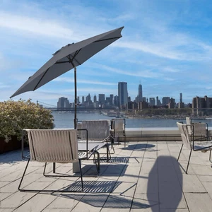 Sonnenschirm Ø270 cm UPF 50+ beidseitig um 30° knickbar Gartenschirm Marktschirm - Bild 1 von 10