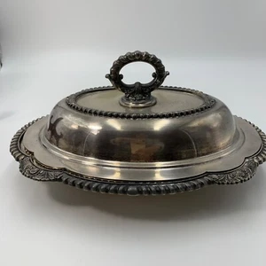 William Melford Silver Plate Oval Double Vegetable Castledon Silver Plate Hollow - Picture 1 of 9