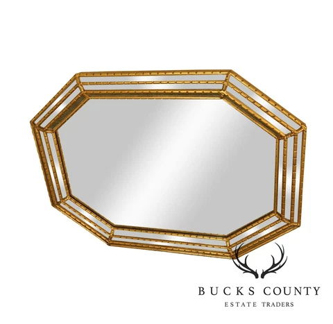 LaBarge Venetian Style Italian Gilt Frame Wall Mirror Cover