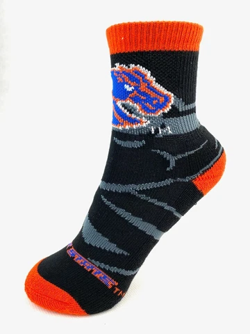 Boise State Broncos College Black & Gray Zoom Logo Youth Socks Cover