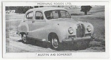 MORNING FOODS TRADE CARD MODERN CARS 1954 No. 10 AUSTIN A40 SOMERSET