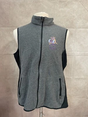 Port & Authority Vest Womens Gray Fleece Mock Neck Sleeveless Full Zip Size 2XL - Image 1 of 4