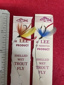 Vintage Lot Of 2 Lee Wet Flies. Carded. - Picture 1 of 3