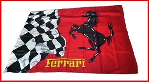 Ferrari Flagge Großformat 140x196 Kriecherpferd gelber Schriftzug - Bild 1 von 1