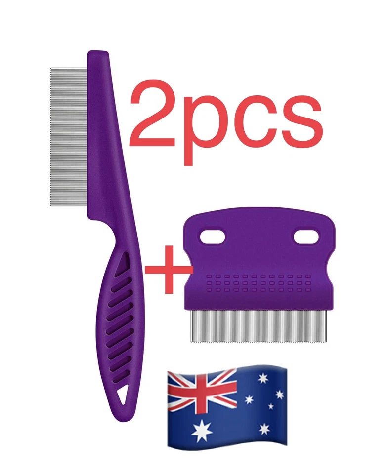( 2Pcs ) Pet Lice Comb Dog Stainless Steel Flea Removal Hair Removal Brush. - image 1 of 3