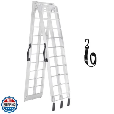 Rampa de alumínio para motocicleta MAXIVMAN com alça – 750 libras de capacidade, 7,5 pés dobrável - Imagem 1 de 4