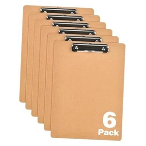 Clipboards 6 Pack 9" x 12.5" Clipboards Bulk, Wooden Hardboard Clipboards - Picture 1 of 7