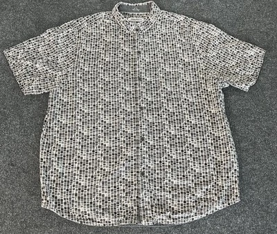 tommy bahamaa mens hawaiian shirt size xl tall short sleeve crew neck gray - Image 1 of 4