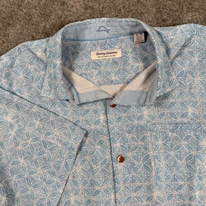 Tommy Bahama The Coconut Point Island Zone Shirt XL Blue Leaf Print Men's - Picture 1 of 10