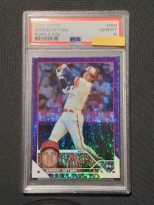 PSA10 Shohei Ohtani 2023 Topps Series 2 #600 Purple Angels Foil /799 from Japan - Picture 1 of 3