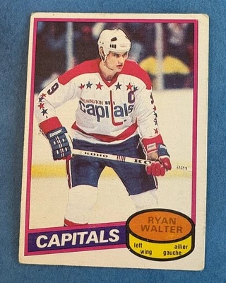 1980-81 O-Pee-Chee Hockey #154 Ryan Walter  Washington Capitals NHL Vintage OPC - Image 1 of 2