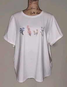 NWT Cynthia Rowley - 100% Cotton White Embroidered Floral Tunic - Size 2X - Picture 1 of 3