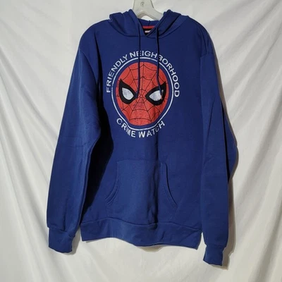 XL - Sudadera con Capucha Marvel Azul Real Spiderman - Amigable Reloj de Crimen de Vecindario Foto 1 de 4