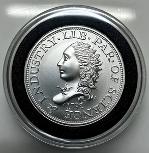 INTAGLIO MINT 1792 HALF DISME TRIBUTE – JUDD 7 – 2 TROY OUNCE – 39MM IN CAPSULE - Picture 1 of 5