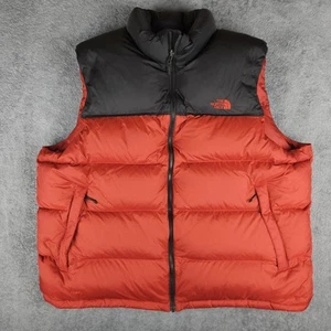 The North Face Nuptse 700 Down Vest Red Puffer Goose Down Men’s 3XL - Picture 1 of 10