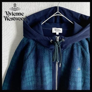 Vivienne Westwood Orb sudadera con capucha a cuadros bordados 44 Fast/S de Japón en stock - Imagen 1 de 11