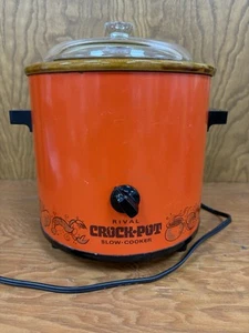 Tested Rival Crock-Pot Vintage Orange Slow Cooker Retro Appliance 3100/2 - Picture 1 of 7