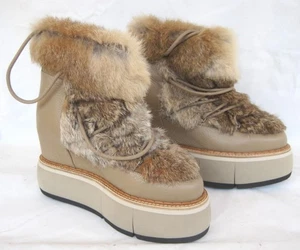 Botas Paloma Barceló Hada Cuero Piel Con Cordones Invierno Taupe Talla 10 Nuevas en Caja - Imagen 1 de 13