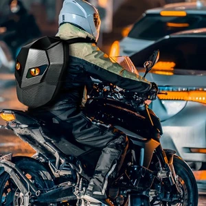 Motorcycle Backpack With LED Programmable Screen Carbon Fiber Texture Water ZC - Picture 1 of 24