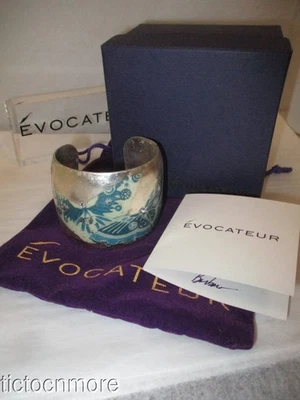 DESIGNER EVOCATEUR BLUE MET BUTTERFLY GARDEN CUFF BRACELET MED GN105 RETIRED NOS - Image 1 of 4