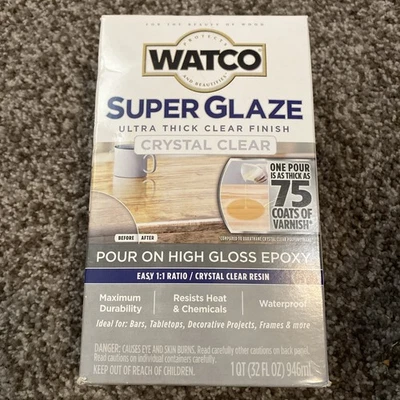 Rust-Oleum Watco- Super Glaze Pour On High Gloss Epoxy Met-Blue 1qt. Pre-Dyed - Image 1 of 4