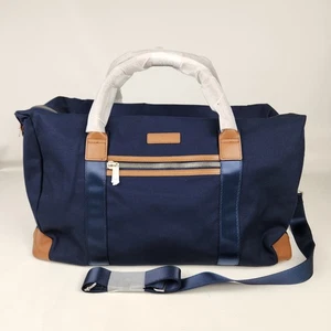 Bolso de fin de semana Brooks Brothers Wells azul marino 42,3 L lona de algodón - Imagen 1 de 9