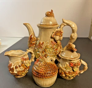 Kaldun & Boyle Fall Harvest Tea Set No Damage 4 Pieces - Picture 1 of 17