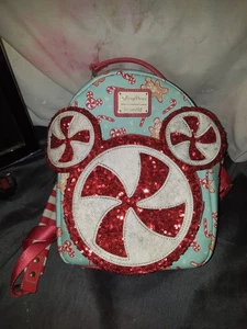 Disney World Parks Loungefly Castle Backpack Bag Red Glitter Rare Cheap - Picture 1 of 7