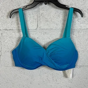 Bleu Rod Beattie Women's Kore Push-Up Twist-Front Swim Top Surf Blue 36D $78 - Picture 1 of 6
