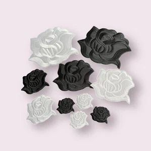 Pk of Rose Iron-on Patches Decorative Patches Repair Patch Iron-on Flowers - Picture 1 of 12