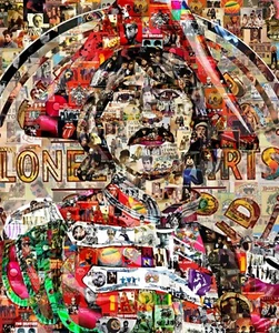 Art Collage Poster George Harrison Sgt. Peppers Print Made Out Of Music Albums - Picture 1 of 4