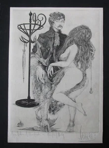 MAITRE LEHERB , 1933-1997 . Radierung " OEDIPE AIME SA SOEUR " 1966 signiert - Picture 1 of 5