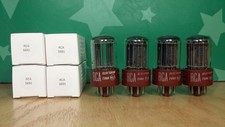 Quad of RCA 5691 Special Red Black Plate 1951 Vacuum Tubes - 8% matched
