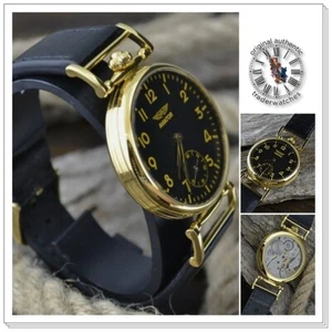 Aviator Mechanical Wristwatch – Black Dial & Gold Case – 43mm – Classic Design - Picture 1 of 4