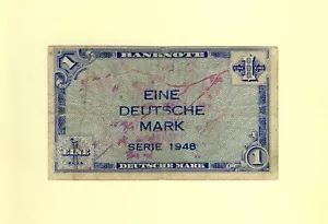 GERMANY, DEUTSCHLAND 1 MARK 1948 P-2a F++ RARE ALLIED OCCUPATIO - POST WWII - Picture 1 of 2