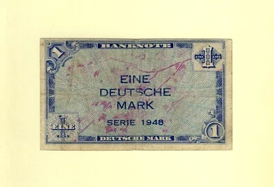 GERMANY, DEUTSCHLAND 1 MARK 1948 P-2a F++ RARE ALLIED OCCUPATIO - POST WWII - Image 1 of 2