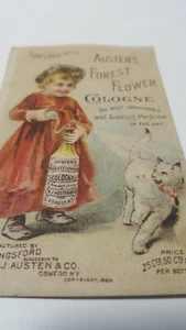 Austen's Forest Flower Cologne T. Kingsford Oswego N. Y. Trade Card          P30 - Picture 1 of 7