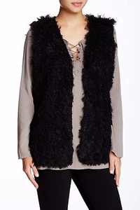 Max Studio Women's Black Faux Fur Vest Size S $168  - Picture 1 of 2