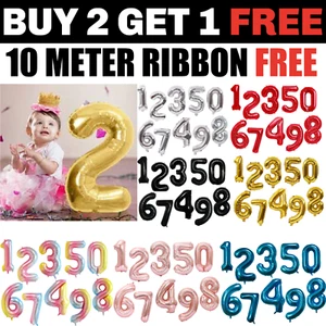 40" Foil Number Balloons Giant Self Inflating Wedding Birthday Age Party Decor - Picture 1 of 11