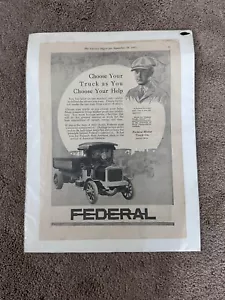 Vintage 1917 Federal Motor Truck Company ganzseitige Anzeige Zeitung AD - Bild 1 von 7