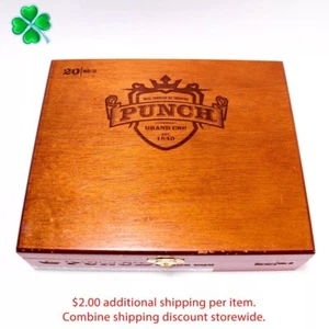 Punch Grand Cru No. 11 cajas de cigarros de madera vacías 8,75" x 7,25" x 2,25" - Imagen 1 de 10